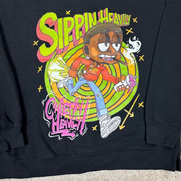 Chiefin Heavily Sippin Heavily Full Zip Hoodie Men's Large - Picture 4 of 8